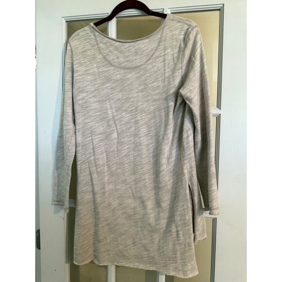 Free People Oversized Light Gray Tunic Long Sleeve Small Distressed - Picture 5 of 5